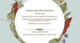 Psicólogo Klayton Marcelino de Paula