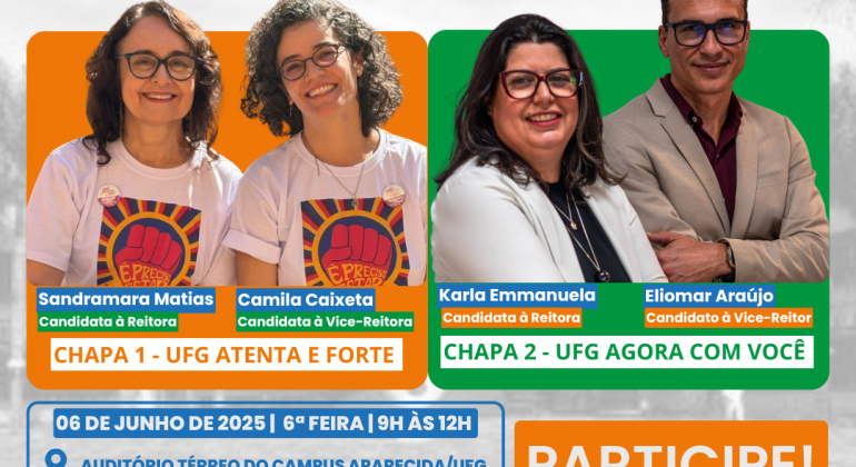 2º debate das candidaturas à Reitoria da UFG acontecerá no Campus Aparecida