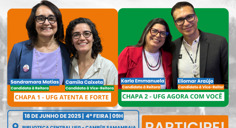 4º Debate à Reitoria da UFG ocorre no dia 18 de junho e busca fortalecer a democracia universitária