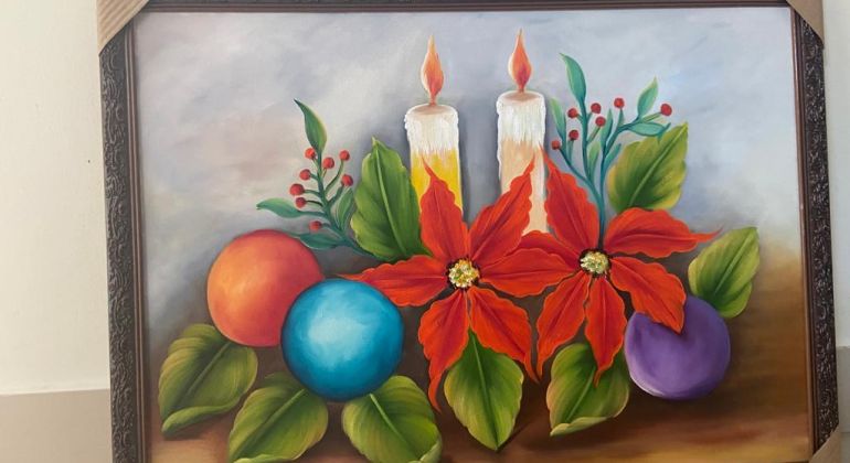 Noite Estrelada: Adufg-Sindicato recebe exposição de quadros inspirados em temas natalinos